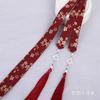 Accesorios Hanfu con falda larga, accesorios para el cabello, banda para el cabello estilo chino para mujer, disfraz de estilo antiguo, tocado de cinta larga roja