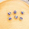 Fábrica directa de cloisonné cloisonné chapado en cobre y oro azul antiguo cuentas de seis pétalos pulsera DIY pasador de ropa a juego