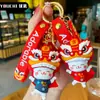 Llavero Creativo de Muñeco de Danza del León de Resina de Dibujos Animados, Lindo Juguete de Peluche para Bolsos y Llaves de Coche, Pequeño Regalo