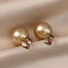 Pendientes de Perla de Nuevo Estilo, Lujo Ligero y Sensación de Alta Gama, Pendientes Navideños al por Mayor, Clips Metálicos Simples para Orejas, Aros para Orejas, Pendientes de Aro Lisos