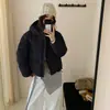 2026 Nueva Chaqueta de Algodón Acanalado con Capucha de Cintura Alta para Personas Petites Chaqueta Exterior Gruesa de Algodón Acolchado Cálida y Holgada de Invierno