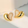 Brincos Europeus e Americanos Transfronteiriços Novos de Amor Zircônia Completa Femininos Design de Nicho de Alto Nível Coração Coração Gota de Água Brincos de Zircônia