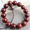 Pulsera de sándalo rojo lobular africano de madera maciza natural 2.0 cuentas de sándalo rojo sangre de Zambia 108 joya de mano para pareja de hombres y mujeres