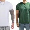 Camiseta Deportiva de Entrenamiento Casual Versátil Nueva de Verano Color Sólido Básica Ajustada Transpirable Oversize Top