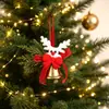 Decoraciones navideñas transfronterizas: adornos de campana dorada, ramas de pino artificiales, bayas rojas, colgantes de reno, pequeños adornos para el árbol de Navidad