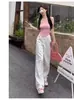 Jeans Blancos para Mujer, Otoño 2025 Nuevos de Cintura Alta Adelgazantes Rectos Sueltos Petite de Largo Completo Pantalones de Pierna Ancha