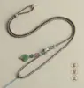 Cuerda de Colgante Trenzada a Mano de Dos Colores y Cuatro Hilos Cuerda de Collar Xiangyun Ruyi Cuerda de Colgante de Cristal de Fresa Jade Anillo de Jade Ajustable
