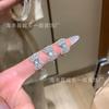 Atacado de fábrica pequeno departamento vermelho material natural perigoso anel de borboleta de jade água azul prata s925 incrustada pequeno fresco Coringa mulheres