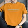 Camiseta de algodón para hombre, ropa de verano de manga corta, camiseta de cuello redondo con estampado de letras de marca de moda, camiseta de algodón de media manga, moderna y combinable con todo.