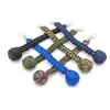 Llavero de Bola de Paracord para Defensa Personal al Aire Libre, Hebilla Trenzada de Siete Hilos Hecha a Mano, Bola de Acero para Llaves, Boxeo de Mono para Defensa Personal