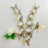 Pegatinas de Pared Autoadhesivas de Mariposa Hueca Tridimensional Creativa 3D Pegatina Decorativa para Fiesta de Celebración Atmósfera del Hogar LK10