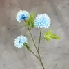 Crisântemo de 3 Cabeças, Crisântemo de Tênis de Mesa, Flor Artificial, Decoração de Casamento para Casa, Ornamentos de Flor Artificial Dente-de-Leão Transfronteiriços Atacado