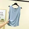 Roupa exterior solta com decote V, regata de modal, camisola feminina de verão, fina, plus size, sem mangas, top básico, pijama para casa