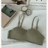Sujetador de una pieza Macaron Push-Up Antideslizante Banda Pequeño Pecho Sin Costuras Inalámbrico Recogida Lateral Pecho Ropa Interior Versátil