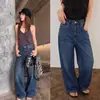 DestacadosYuran 26 Nuevos Jeans de Pierna Ancha de Tiro Alto Desestructurados a Medida de Algodón Tencel Sirospun para Principios de Otoño
