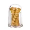 Balde Redondo Transparente de Acrílico para Palitos de Dente Garrafa de Palitos de Dente Produtos Plásticos Espessado Resistente a Quedas Simples Quadrado Balde Recipiente para Palitos de Dente