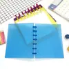 Cubierta de Hoja Suelta de PP de Sarga Álbum de Tarjetas con Agujero de Hongo Marco Colorido Transparente Hebilla de Hongo Carcasa de Cubierta de Álbum de Fotos Personalización