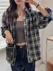 Novos Tops de Manga Longa Femininos de Verão, Camisas Xadrez Femininas, Jaquetas, Roupas Tendência de Tamanho Grande de Alta Qualidade para Proteção Solar