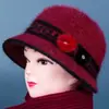 Chapéu de Outono Inverno para Mãe de Meia-Idade e Idosa Chapéu de Lã Grosso com Borla e Veludo Extra para Mulheres Senhora Idosa Chapéu de Tricô Quente para Proteção contra o Frio Vovó