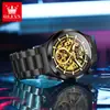 Fábrica de Marca Oris Venta al por Mayor Reloj Mecánico Multifuncional para Hombre Reloj Hueco con Diamantes Moda Reloj Luminoso para Hombre
