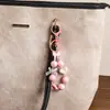 Llavero de Nudo de Lazo con Perlas, Colgante Fresco y Sencillo para Mochila DIY, Decoración de Bolso de Estudiante, Pequeño Regalo