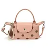 Bolso de Mano Cruzado de Nicho Dulce Retro Patchwork de Lunares Bolso de Hombro Único Simple de Gamuza Bolso Cruzado Ligero para Viajar