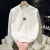 Outono/Inverno Nova Tendência Americana Moletom Espesso com Pelúcia Tie-dye Masculino Moda Versátil Simples Gola Redonda Manga Longa