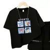 Camiseta de Manga Corta para Niños, Nueva Camiseta Estampada de Estilo Veraniego, Tallas Mediana y Grande para Niños, Algodón Puro Suave, Camiseta de Media Manga Holgada y Elegante