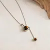 Colar Pingente Vaso de Flor de Resina Cor de Café Transfronteiriço Europeu e Americano Design de Nicho Outono e Inverno Corrente de Clavícula Colar de Joia Fashionável com Personalidade para Mulheres