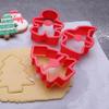 Juego de 4 piezas de cortadores de galletas navideñas personalizados de fábrica, Hombre de jengibre, Papá Noel, Árbol de Navidad, Muñeco de nieve, Molde para fondant