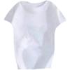 Camiseta de algodón de manga corta con graffiti de letras estampadas para niños, estilo occidental para niñas, top de cuello redondo para niños medianos y grandes, verano de media manga