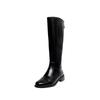 Botas de montar Camellia estilo Chanel 2022, botas altas hasta la rodilla con forro polar de invierno, botas altas de tacón grueso, piel de vaca completa
