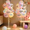 Decoración de mesa para escena de cumpleaños con globos de macarrón y pilares, accesorios para fotos de ambiente de fiesta de primer cumpleaños de bebé