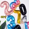 Atacado do Fabricante Balões de Número de 40 polegadas Versão Americana Slim de Folha de Alumínio 0-9 Tema Festa de Aniversário Decoração Balões Infláveis