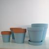 Maceta de cerámica azul roja para flores, interior y exterior, planta suculenta, planta verde, maceta redonda de cerámica, maceta de terracota transpirable