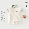 Mono de Verano Fino de Algodón para Bebé de Manga Corta Clase A Ropa para Exteriores Estilo Coreano Peto Ropa para Bebés Mameluco Traje para Gatear