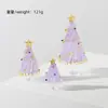 Conjunto de enfeites de árvore de Natal escovados transfronteiriços, artesanato em vidro de Zibo, presente de Natal, decoração de mesa atacado