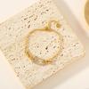 Pulsera Cóncava de Acero Titanio con Incrustaciones Joyería Pulsera para Mujer Acero Inoxidable Inmarcesible ins Europeo y Americano Texto Colocación Multicolor
