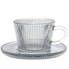 Juego de Taza de Té Roja y Vaso de Café Seis Tazas Seis Platillos Patrón Vertical Transfronterizo Patrón en Relieve Taza de Café Taza de Té Negro
