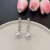 Brincos Pequenos de Pérola Longa Ultrapolida com Diamantes Fragrantes em Estilo Francês, com Design Retrô de Luxo Leve, Brincos Únicos e Versáteis