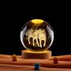 Comércio exterior transfronteiriço atacado lobo duplo 3d tridimensional gravação a laser bola de cristal luminosa luz noturna criativo artesanato ornamentos