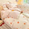 Colección nueva 2026: Juego de ropa de cama de cuatro piezas, 100% algodón, engrosado, cepillado y estampado, que incluye una funda de edredón, una sábana plana y una sábana ajustable