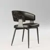 Silla de Comedor de Lujo Ligero Italiano para el Hogar Silla de Hotel de Alta Gama para Restaurante Silla para Negociaciones de Empresa Silla para Invitados de Bar Silla para Barra de Bar Silla con Respaldo