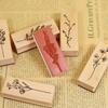 Conjunto Requintado de Flores e Plantas de Madeira Selo Criativo Planta Fresca Diário de Mão Álbum DIY Selo Decorativo 8 Opções