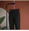 Calça Masculina de Alta Qualidade Estilo Italiano Nápoles Cintura Alta Perna Reta, Versátil Cinza Claro para Trabalho e Dia a Dia, Tendência