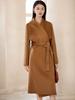 Abrigo de lana de doble cara 100% cachemira pura para mujer, abrigo largo de otoño e invierno elegante de lana suelta de alta calidad para mujer