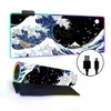 Alfombrilla de ratón luminosa RGB para Gaming E-Sports Pad para teclado Transfronterizo Estilo nacional Engrosada Pad para escritorio de oficina LED Colorida Tamaño Grande