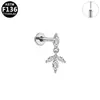 Titanio Hermoso Transfronterizo Europeo y Americano Corazón Circonita Simple Accesible Lujo Clavo de Hueso de Oreja F136Titanio Aleación de Titanio Piercing Clavo de Oreja