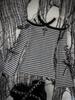 2025 Nueva Ropa para Mujer Estilo Simple Ins Rayas en Contraste Moda Kpop Retro Nicho Y2K Sexy Hombros Descubiertos Top
