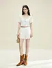 Traje Bordado Hueco Francés Original Nanyou para Mujer Top Corto de Encaje con Cordones Cuadrado Conjunto de Dos Piezas con Pantalones Cortos de Cintura Elástica para Vacaciones